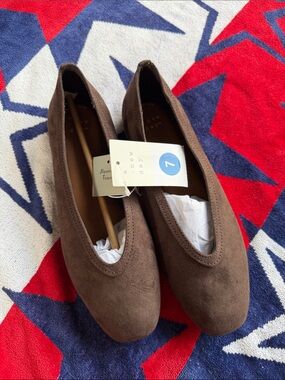 a new day Brown Suede Ballet Flats